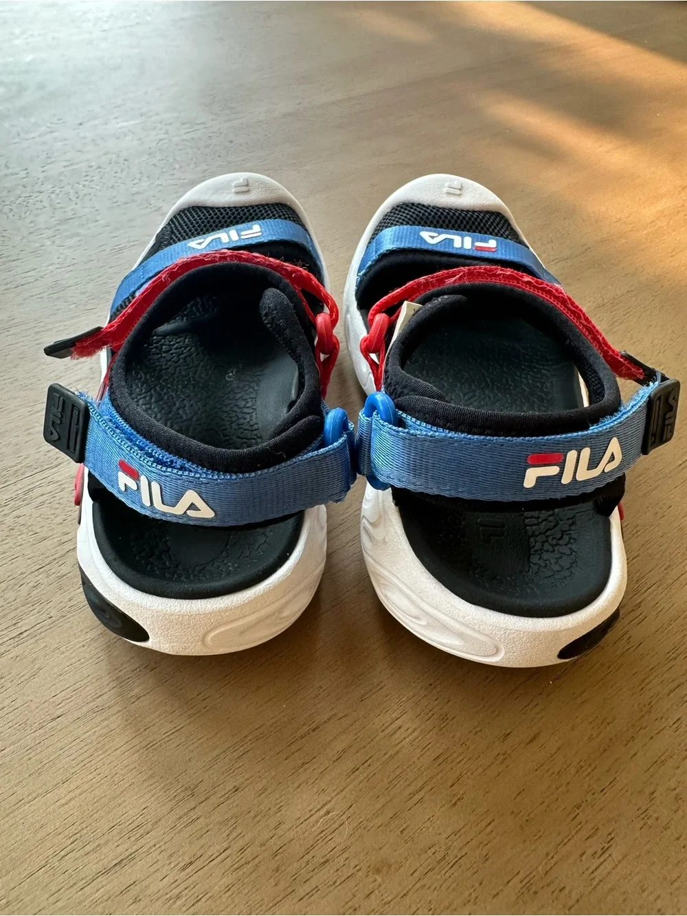 FILA Closed-Toe Sport Sandals, Size 9 Little Kid, Black Blue Red